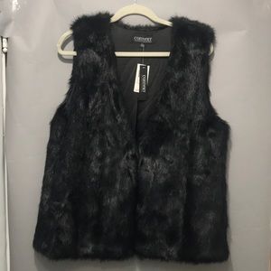 Context Women’s Black Faux Fur Vest Size Large